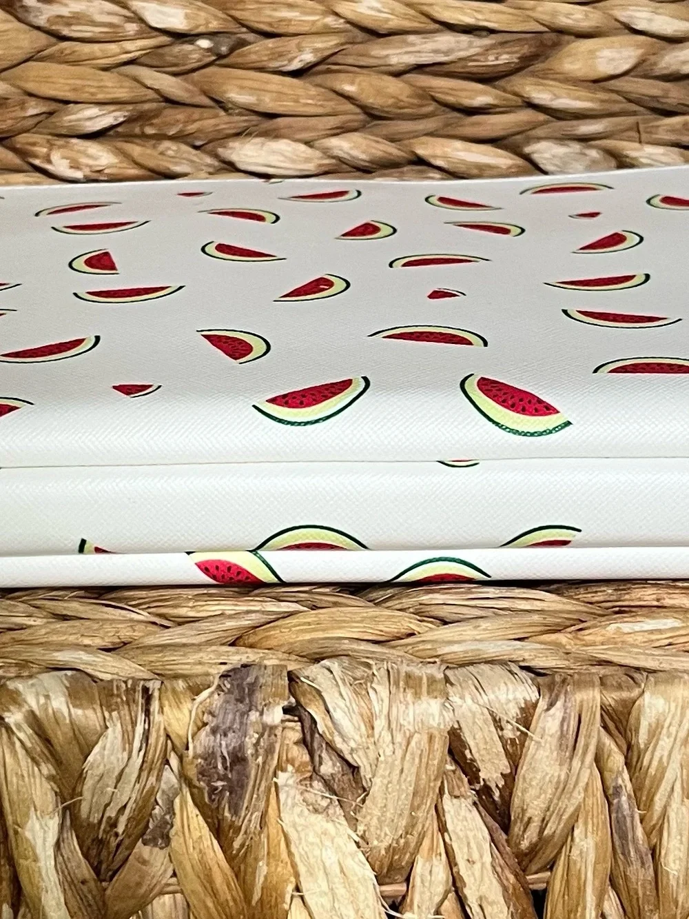 kate spade white watermelon print laptop bag with red & green - like new
